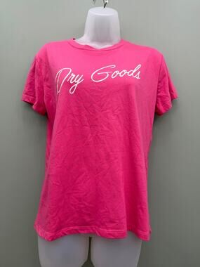 Originality Dry Goods Dry Goods Graphic Tee L Hot Pink Script Y2K Preppy
